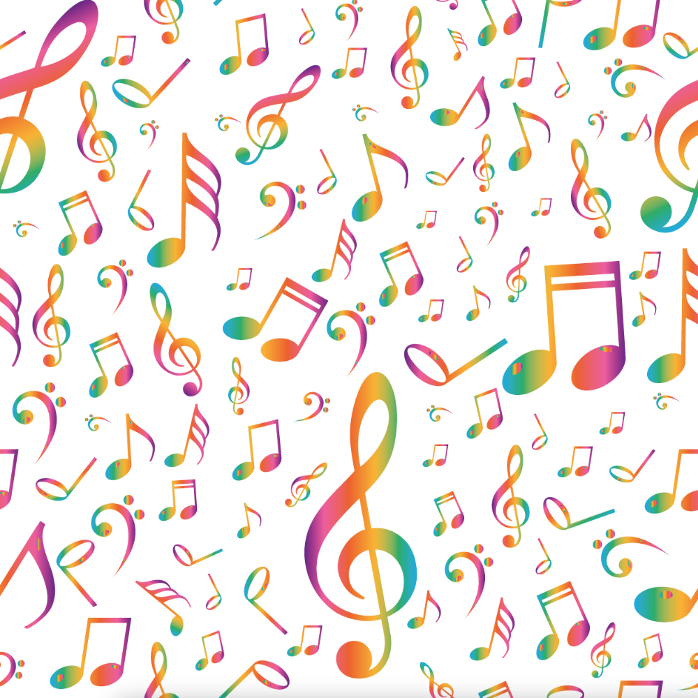 Jersey - Musikk noter hvit