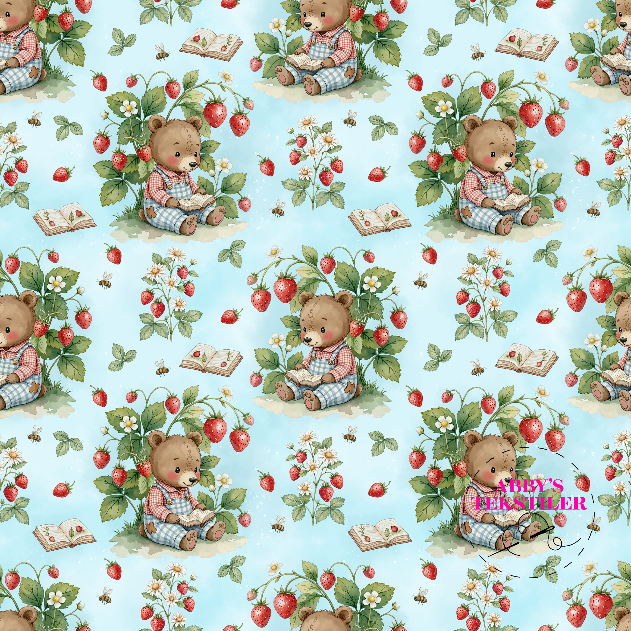 Jersey - Søt Bjørn og Jordbær