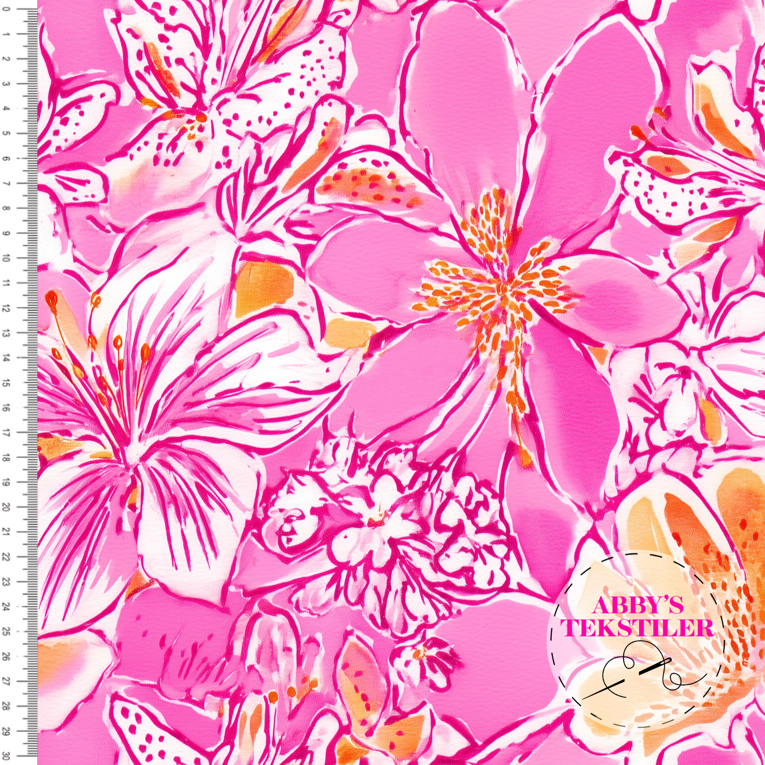 Jersey - Blomster Lilly, rosa