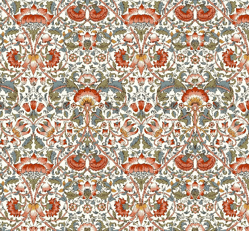 Kanvas - William Morris, Blomster, Hvit