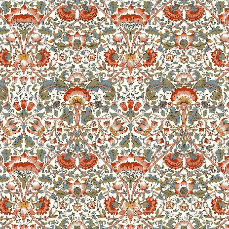 Kanvas - William Morris, Blomster, Hvit