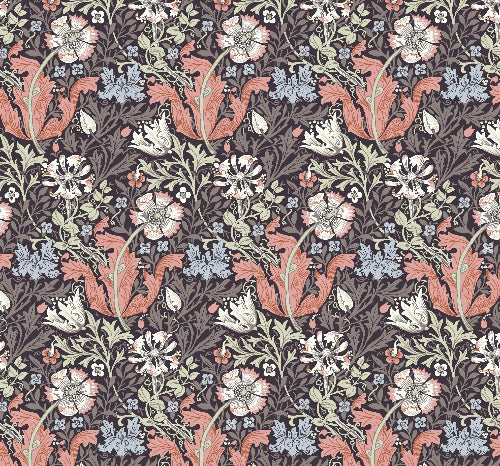 Kanvas - William Morris, Løvetann, Svart