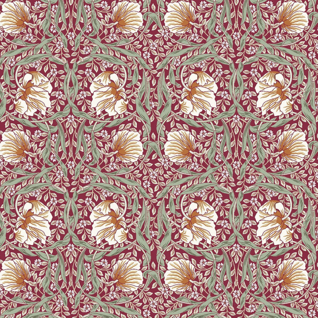 Kanvas - William Morris, Pimpernel, Rød