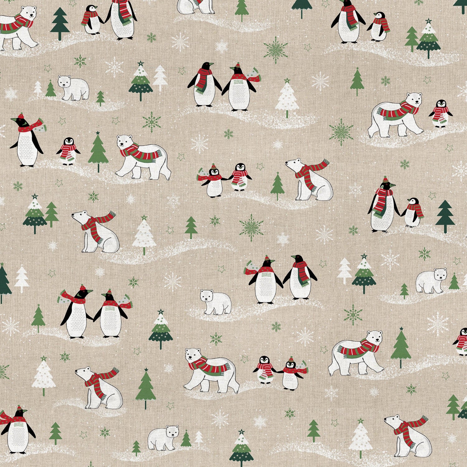 Kanvas Linen look - Vinter dyr