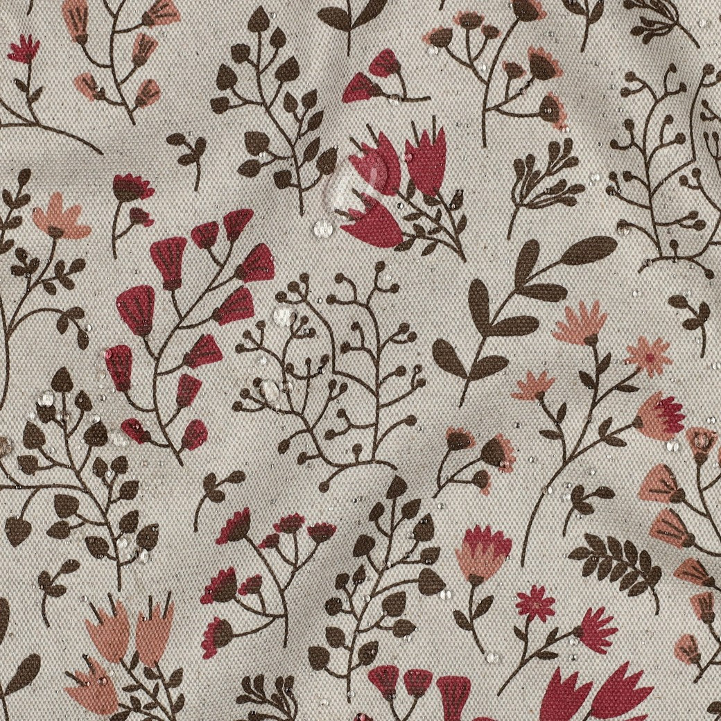 Kanvas Vanntett - Linen look blomster