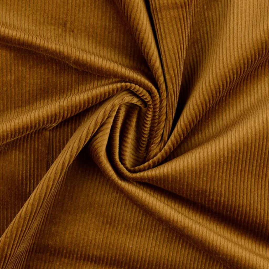 Kordfløyel med stretch - 4.5W, Brun Ochre