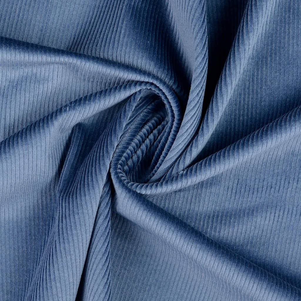 Kordfløyel med stretch - 4.5W, Gammelblå