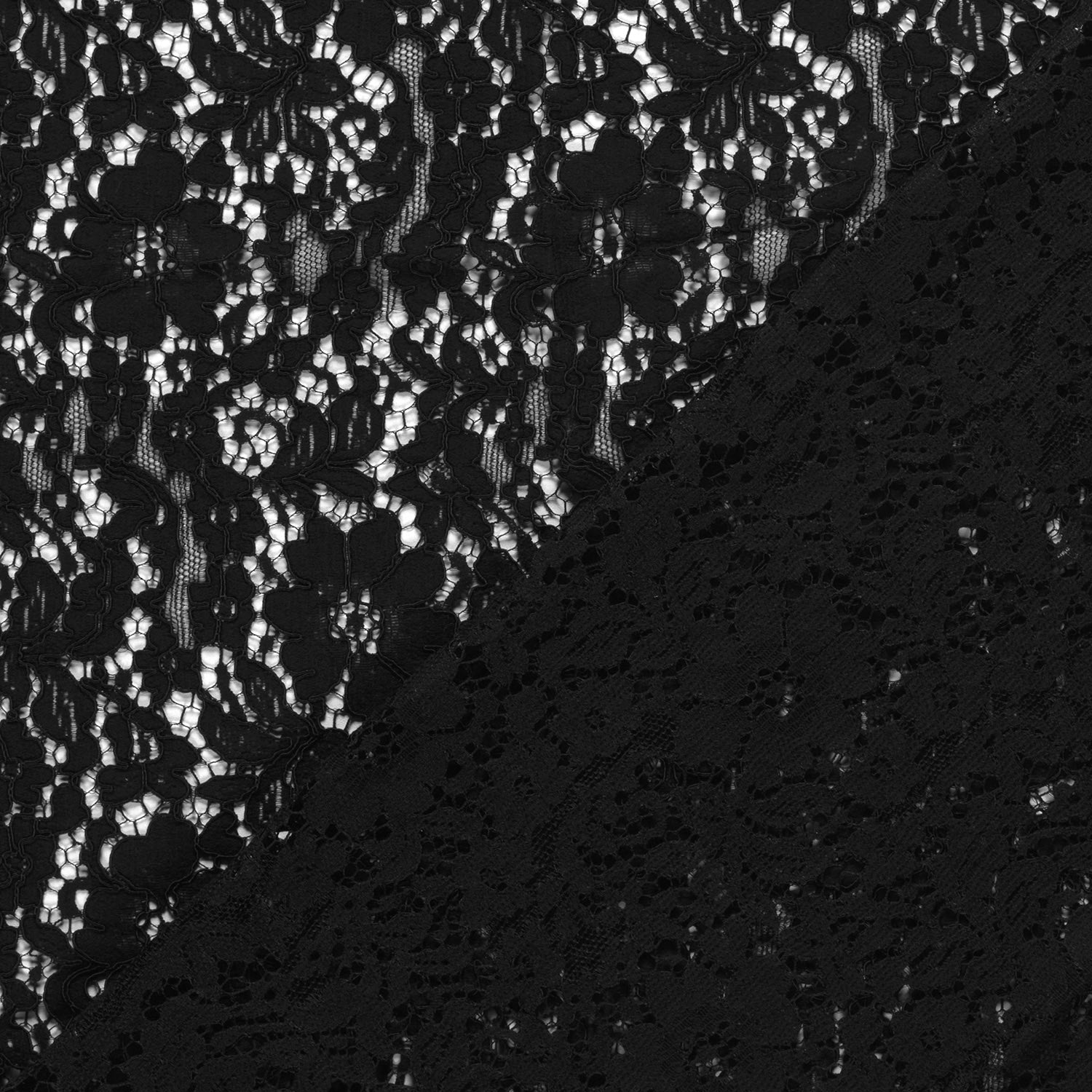 Lace blonde - Blomster - Svart