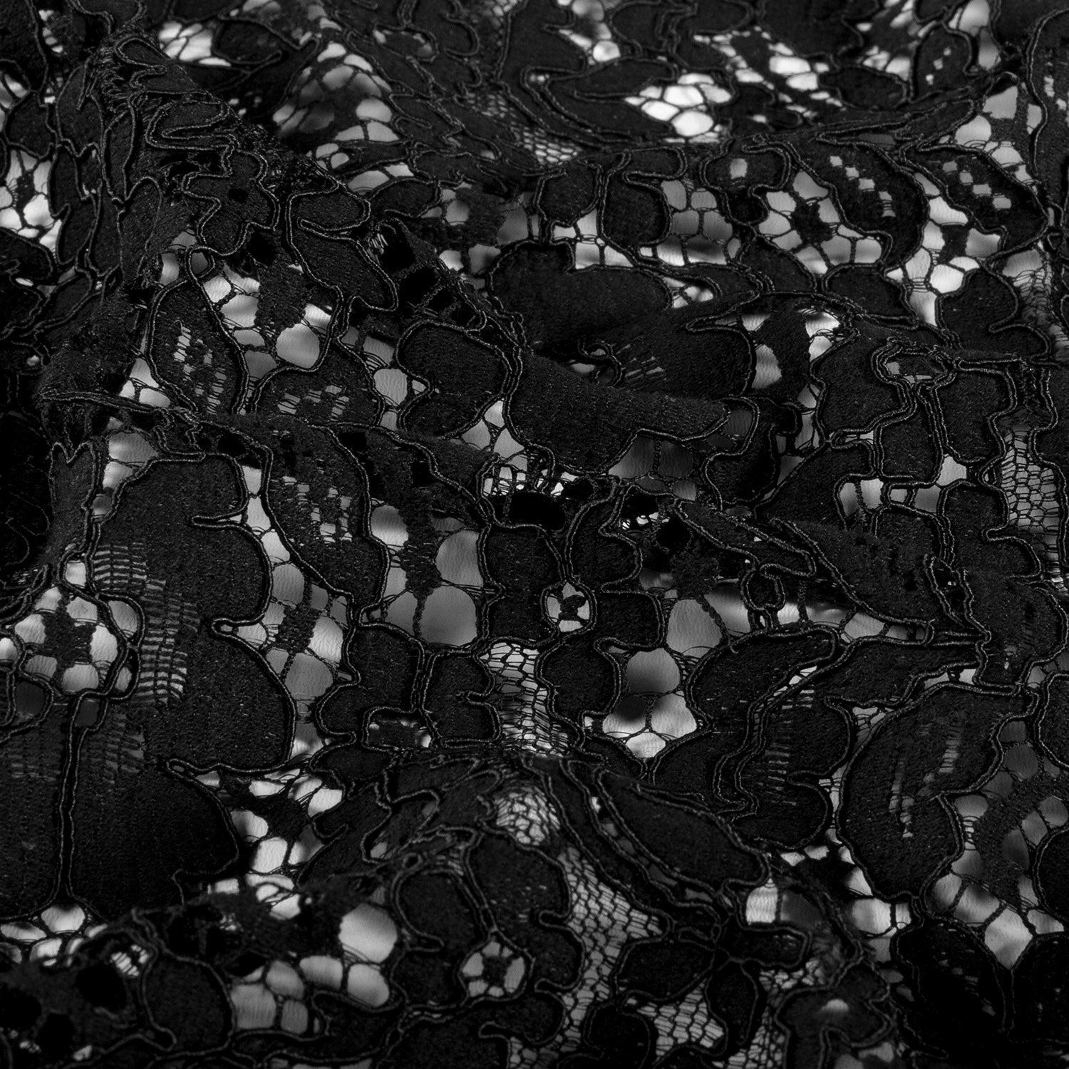 Lace blonde - Blomster - Svart