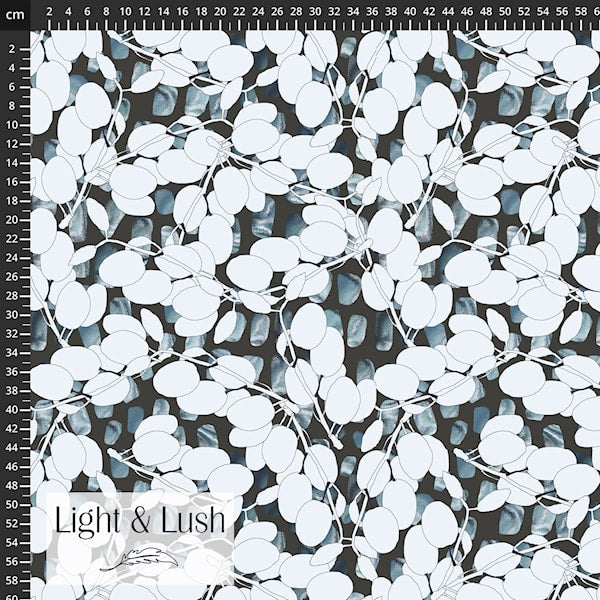 Light & Lush Twill Vevd Viskose - Blad Blå