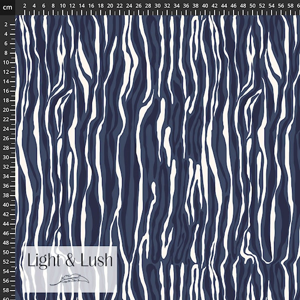 Light & Lush Twill Vevd Viskose - Striper Blå