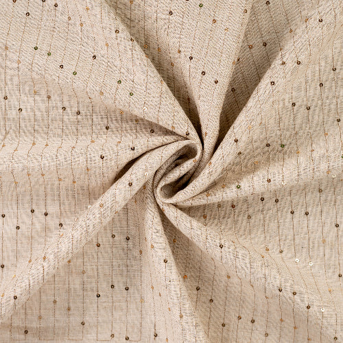 Lin Viskose - Striper, Sand