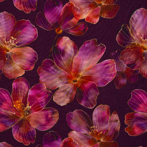 Linen Bomull - Adria Blomster