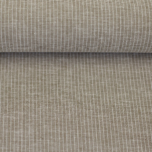 Linen Bomull - Paul Stripet, Lys Beige