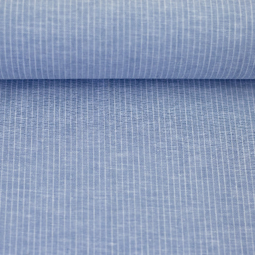 Linen Bomull - Paul stripet Blå