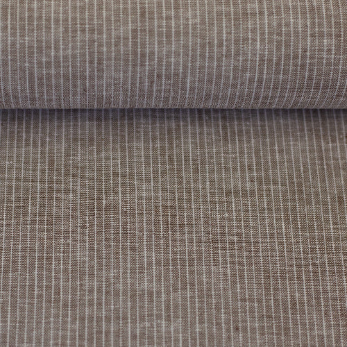 Linen Bomull - Paul stripet Lys brun