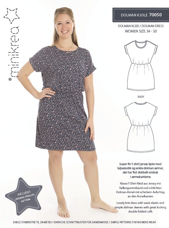 MiniKrea 70050 - Dolman Kjole, Dame