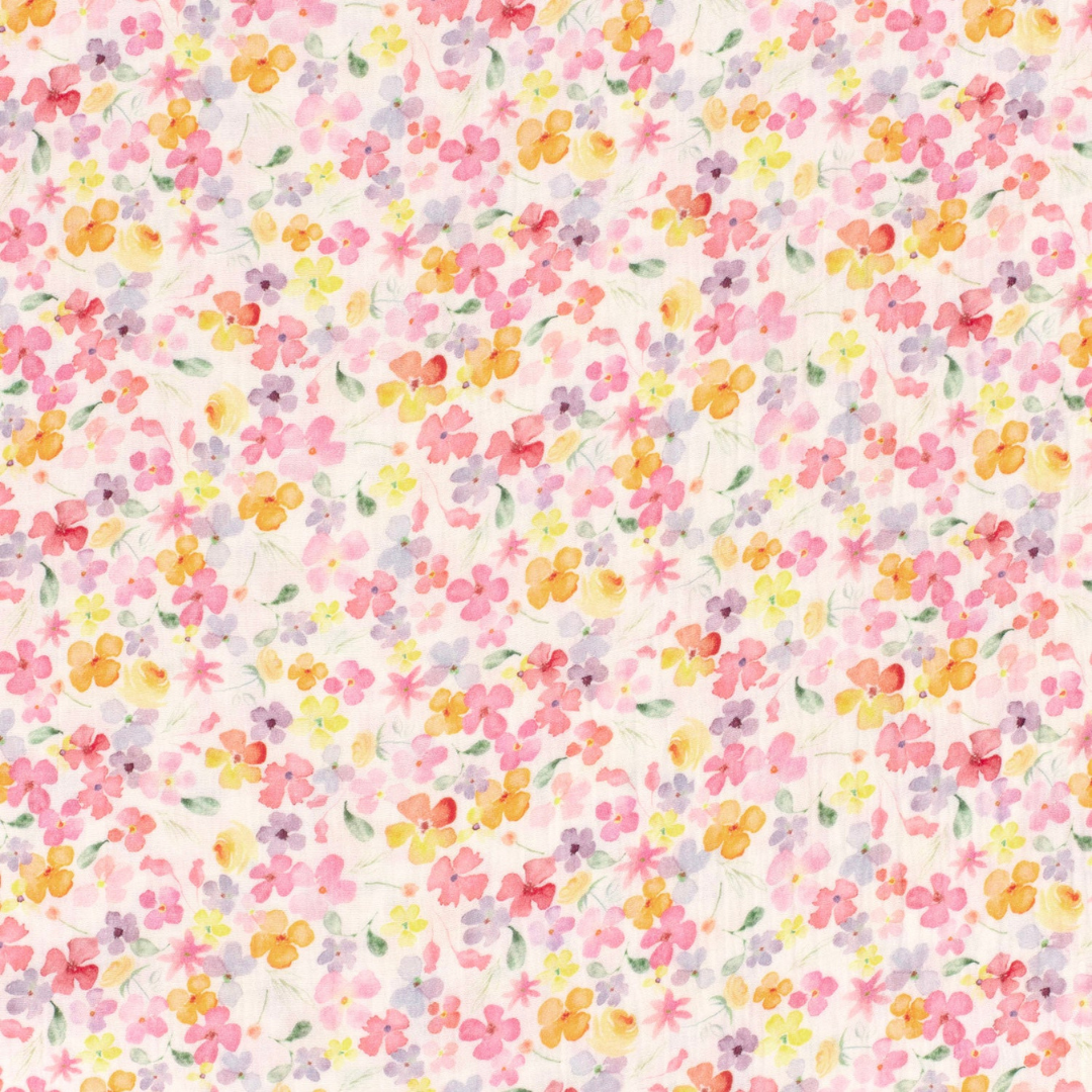 Musselin - Pastel Blomster