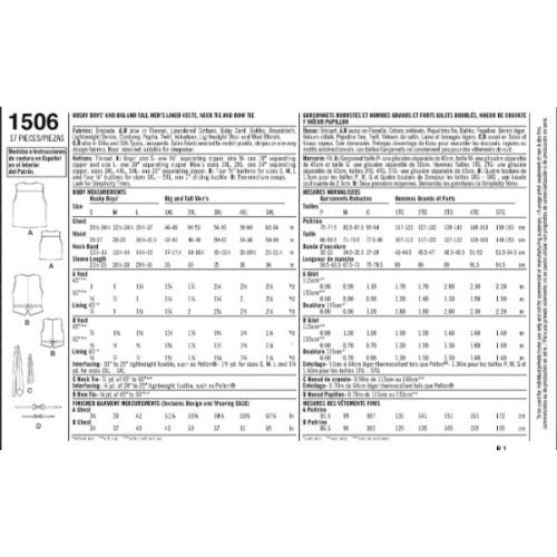 SIMPLICITY - 1506-A Vest, Sløyfe og Slips, Herre og Gutt