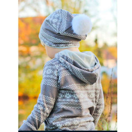 Økologisk Jacquard jersey - Norsk - Rød