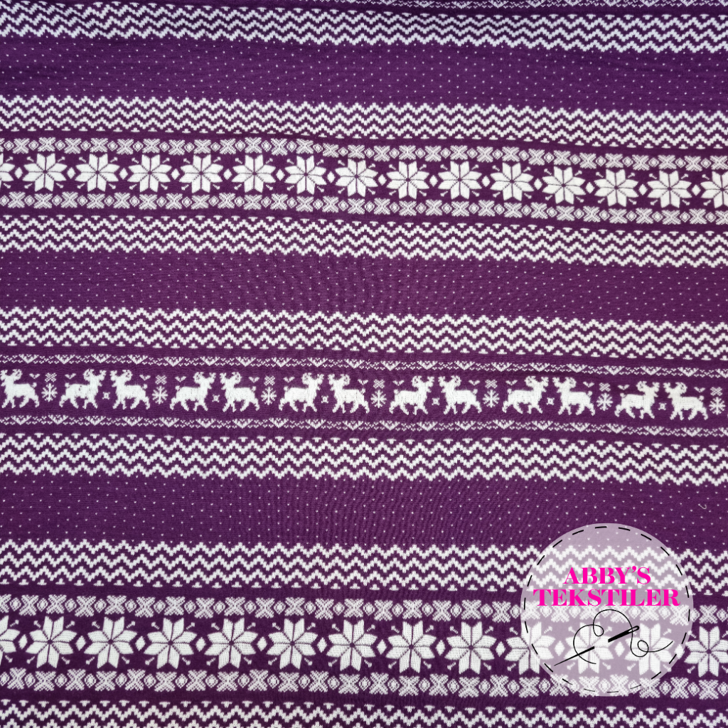 Økologisk Jacquard jersey - Norsk - Lilla