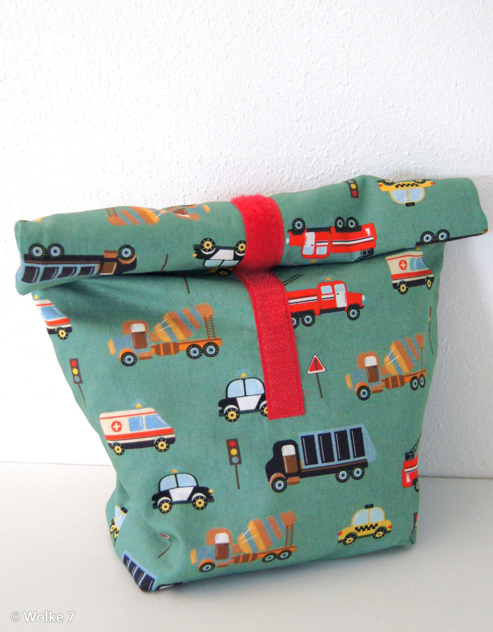 Poplin Bomull - Biler, Lys Petrol
