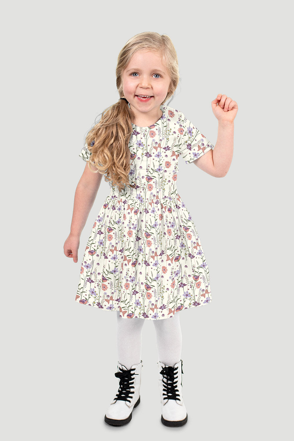 Poplin Bomull - Melissa - blomster, offwhite