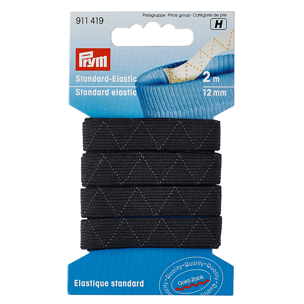 Prym Elastisk strikk 12mmx2m – sort (buksestrikk)