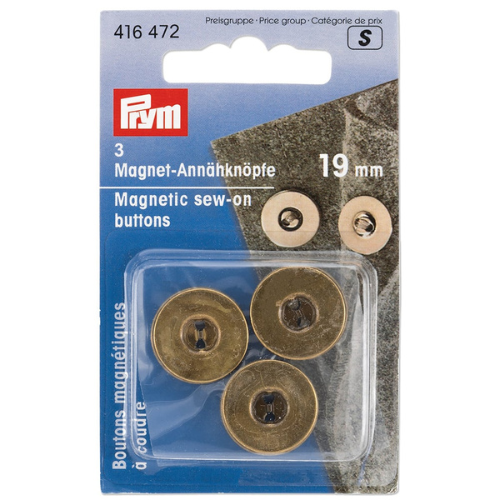 Prym Magnetknapp 19mm, 3stk - Antik Messing