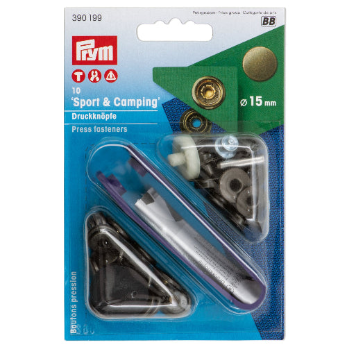 Prym Trykknapper Sport & Camping 15mm 10stk - Antikk