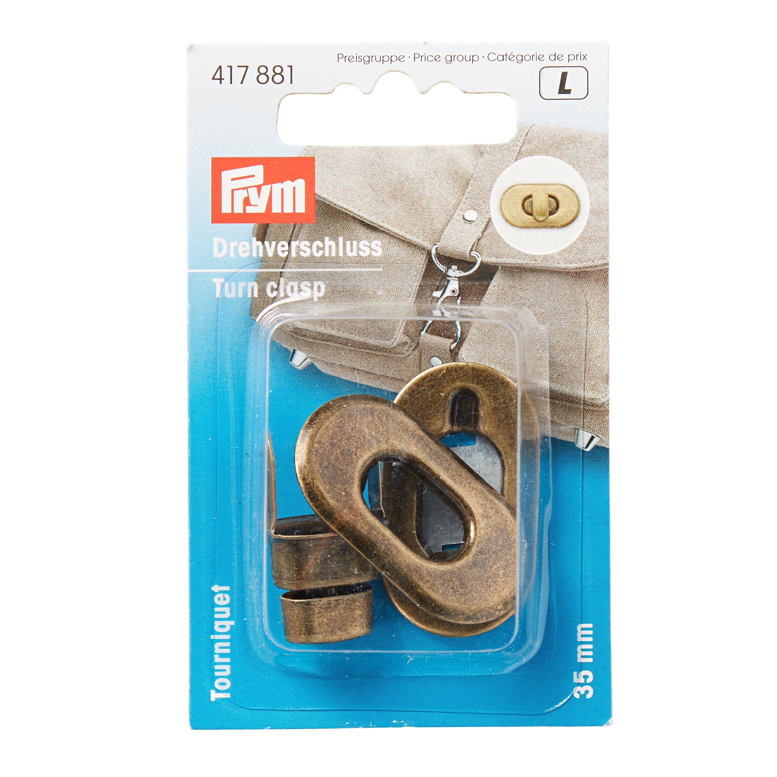 Prym Veskelås stål antikk 35 x 22mm 1stk