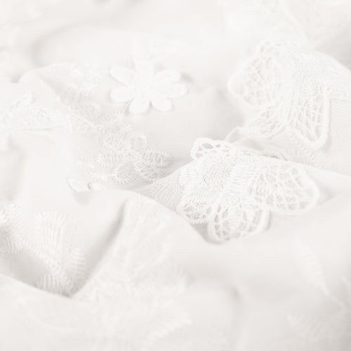 Bomull Voile - 3-D Broderi Blomster