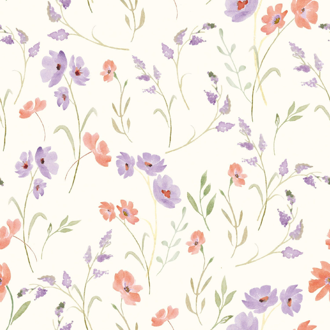 Ribbet Jersey - Digital små blomster