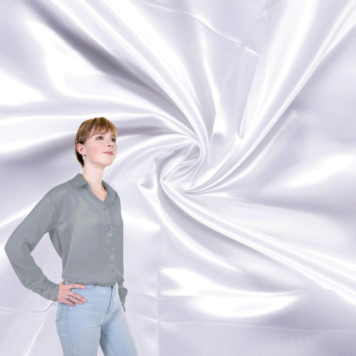 Sateng Stoff, per meter - Hvit