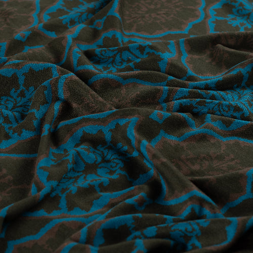 Strikket Jacquard -stretch - Mørk Khaki