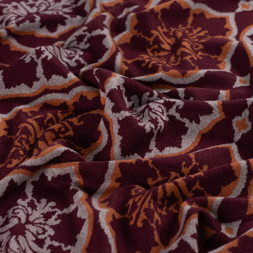 Strikket Jacquard -stretch - Vinrød