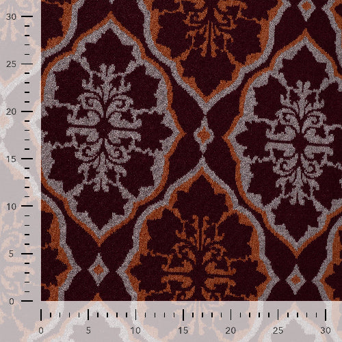Strikket Jacquard -stretch - Vinrød