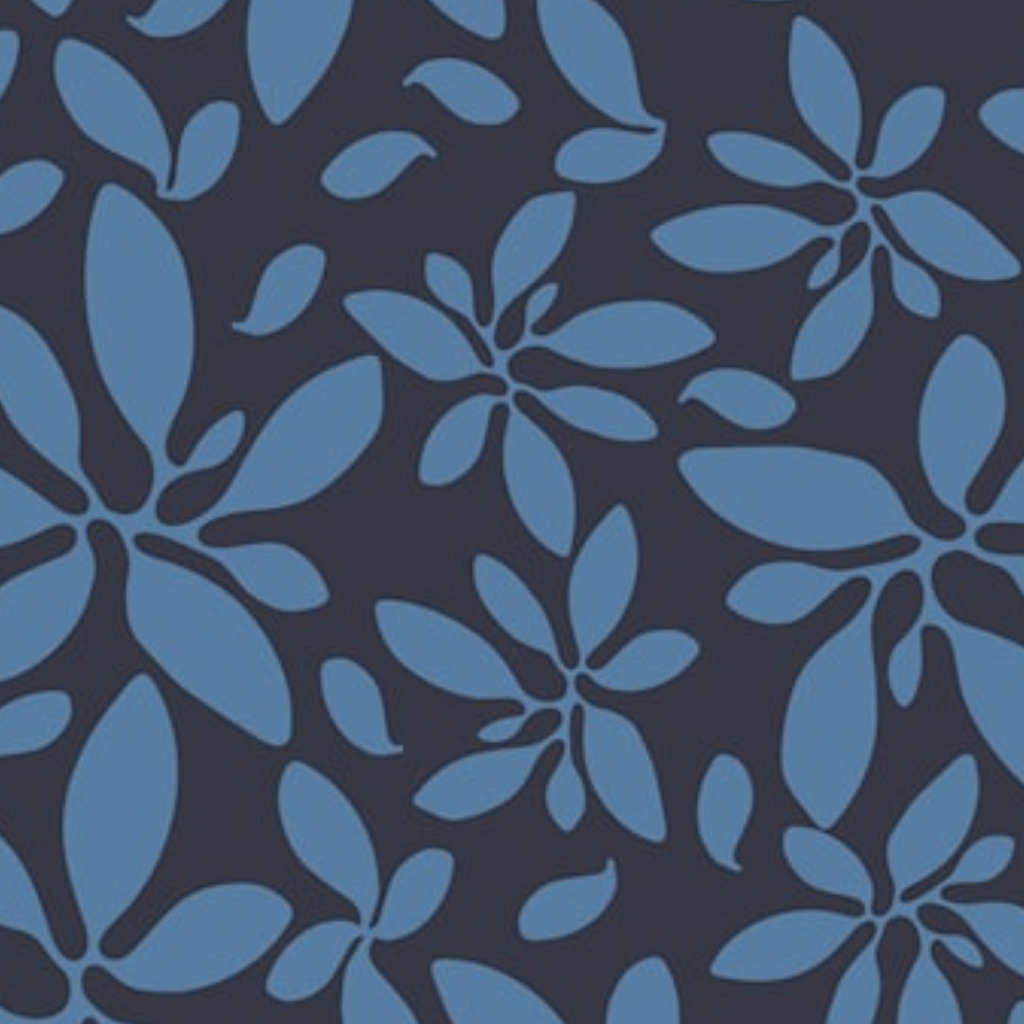 Twill Vevd Viskose - Light & Lush, Blomster blå