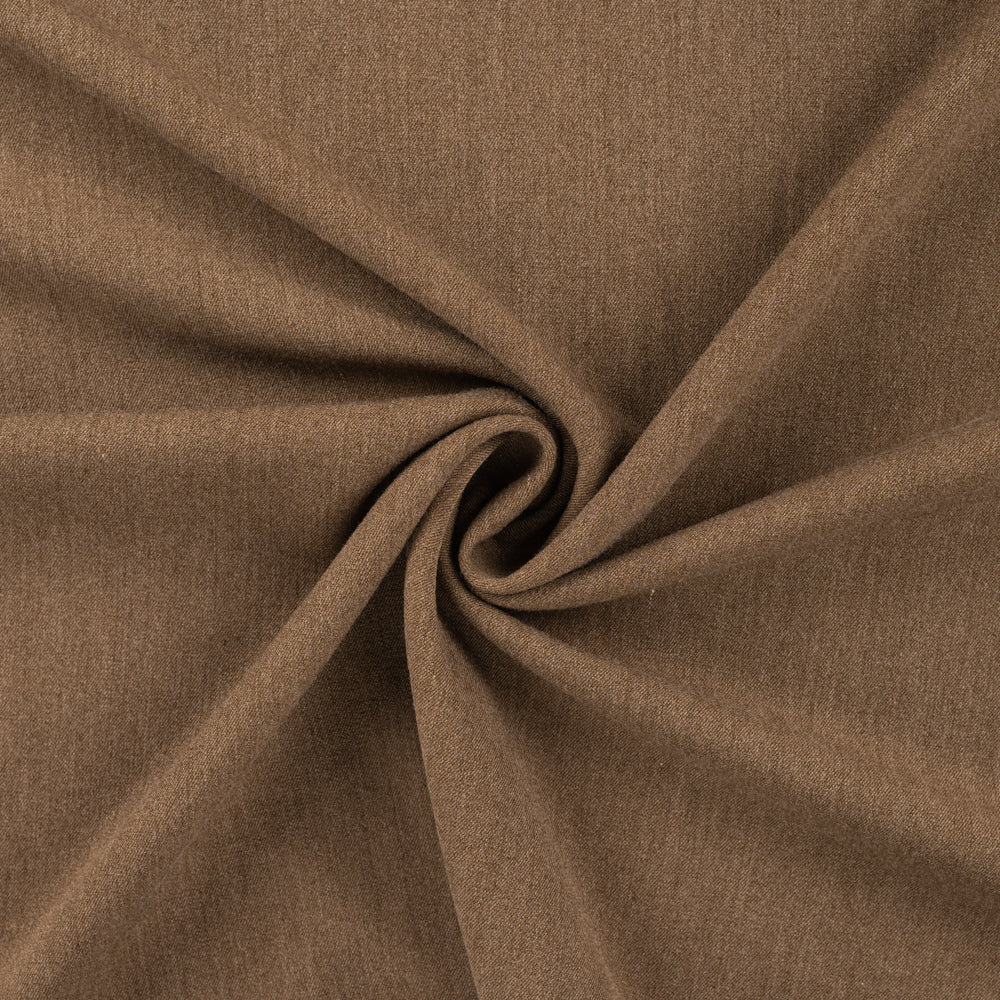 Twill stoff ull touch med 2 vei stretch - Brun melert