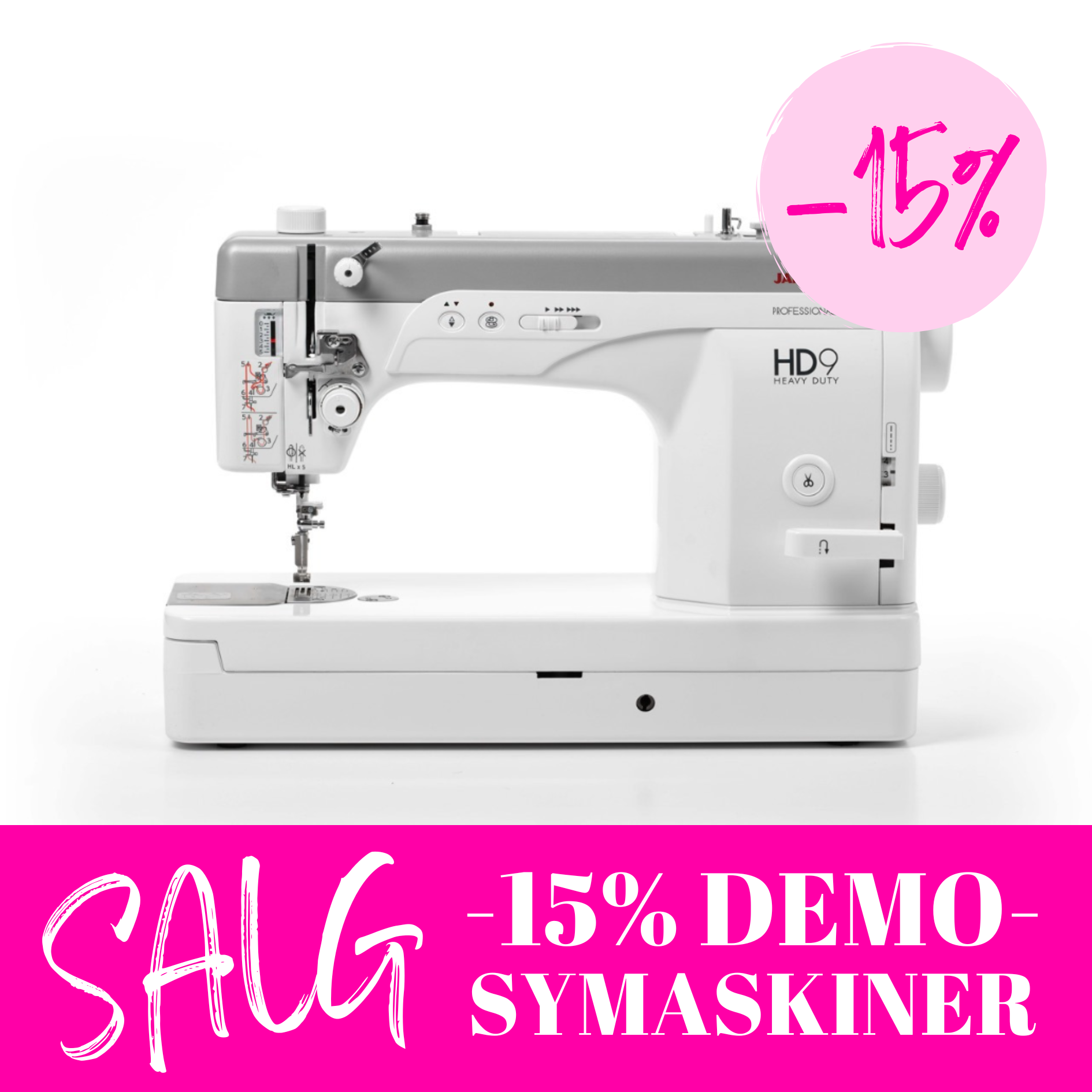 Utstillingsmodell - Janome Heavy Duty Rettsømsmaskin HD9 Professional