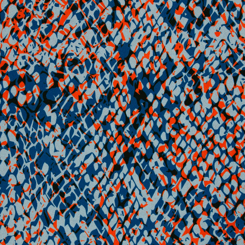 Vevd Viskose - Shiny Scales by Thorsten Berger lys blå