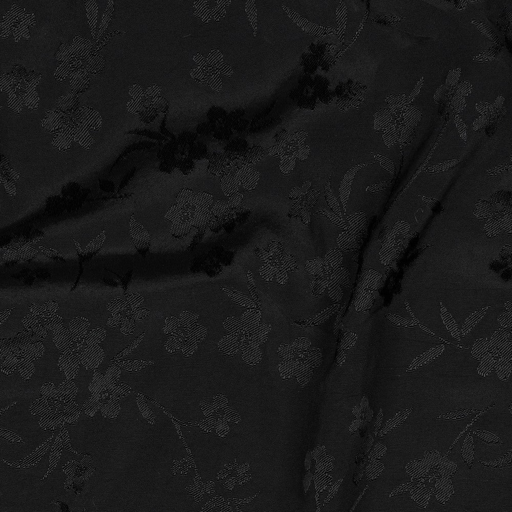 Viskose Jacquard - Blomster svart