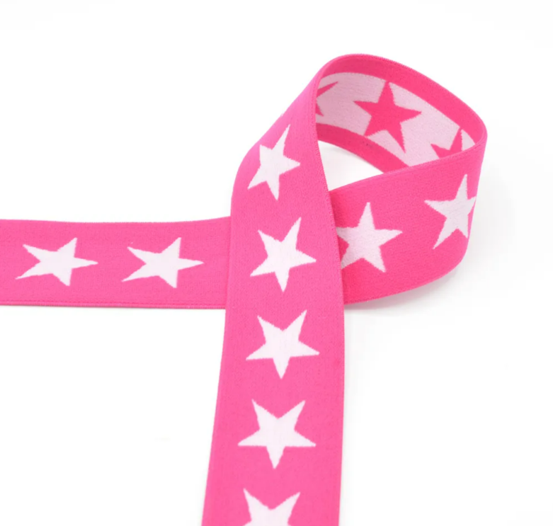 Boxerstrikk - 40mm, Rosa stjerner