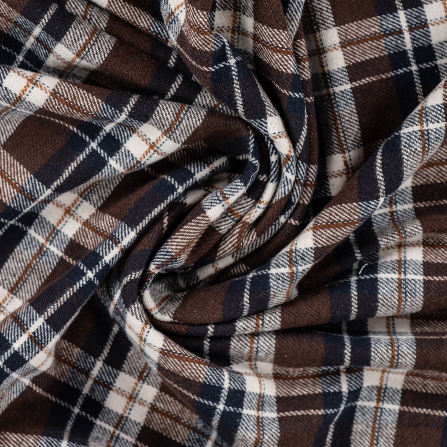 Yarn Dyed Flanell- Ruter, Brun