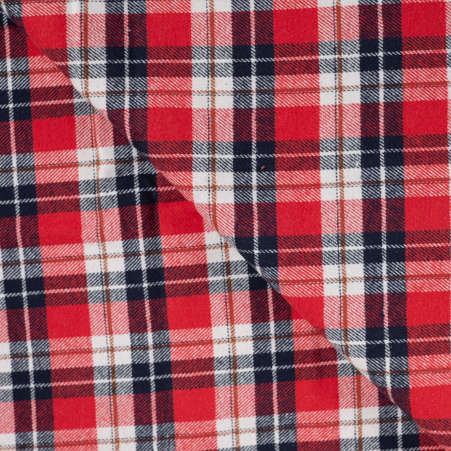 Yarn Dyed Flanell- Ruter, Rød - Mørk blå