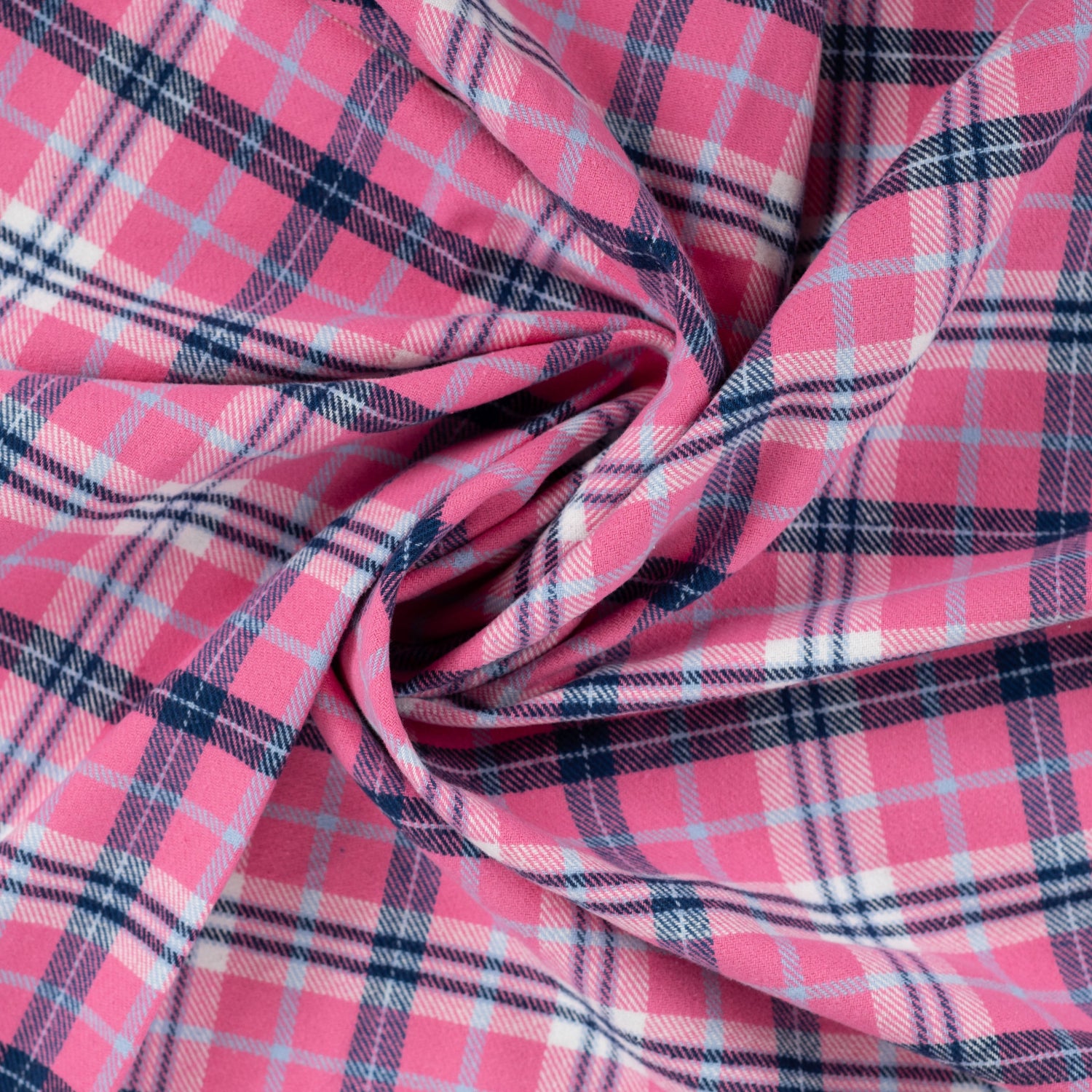 Yarn Dyed Flanell- Ruter, Soft Rosa