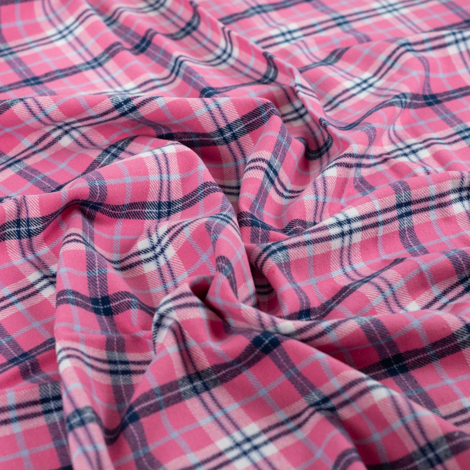 Yarn Dyed Flanell- Ruter, Soft Rosa