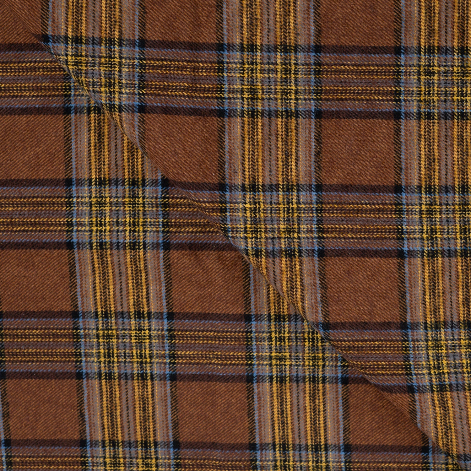 Yarn Dyed Flanell- Ruter, Soft brun
