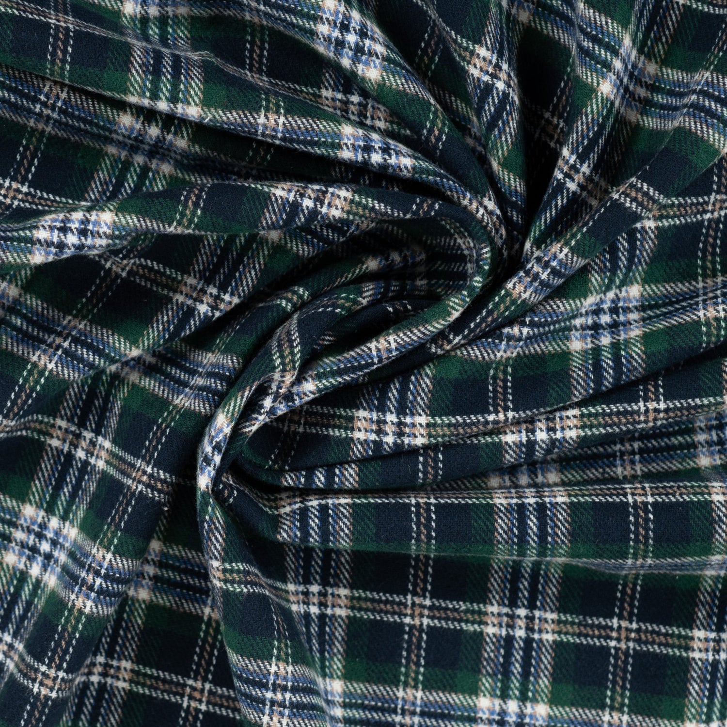 Yarn Dyed Flanell- blå og grønn