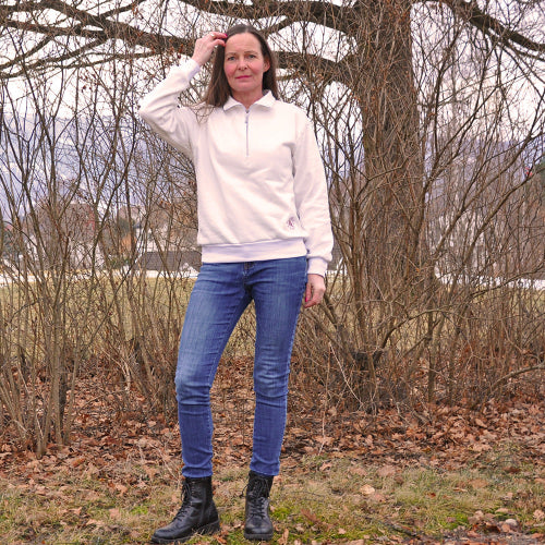 WBM - Half Zipper Genser, Dame papirmønster